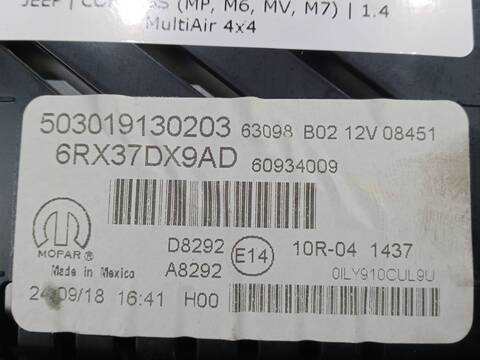 Foto 3ª: Cuadro de Instrumentos Jeep Compass 1.4 MULTIAIR 4X4 170CV 125KW [552 63 623] (2018)