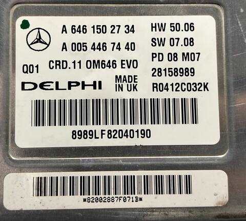 Foto 2ª: Centralita Motor ECU Mercedes Clase C 160 646811 BERLINA (2009)