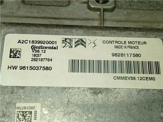 Centralita Motor ECU Peugeot 208 1.2 ALLURE [1.2 LTR. - 60 KW 12V E-VTI - PURETECH]