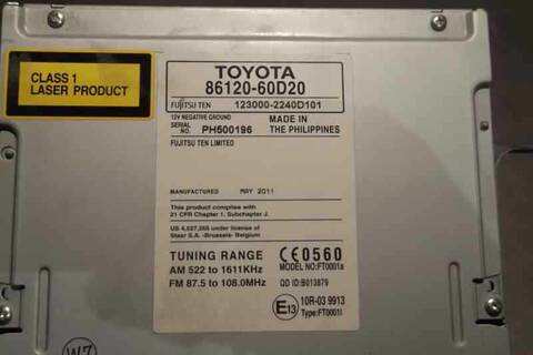 Foto 3ª: Sistema Audio Radio CD Toyota Land Cruiser LIFE 190CV 140KW [1KDFTV] (2011)