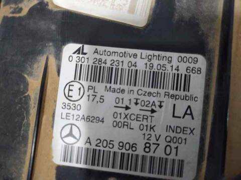 Foto 3ª: Faro Izquierdo Mercedes Clase C 160 C 220 BLUETEC 170CV 125KW [651921] (2014)