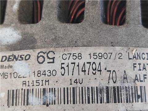 Foto 3ª: Alternador Fiat Punto 1.4 16V 95CV 70KW [199 A6.000] (2007)