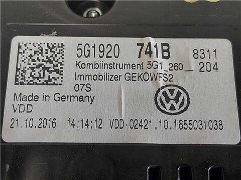 Foto 3ª: Cuadro de Instrumentos Volkswagen Golf 1.6 BLUEMOTION 110CV 81KW [CXXB] (2016)