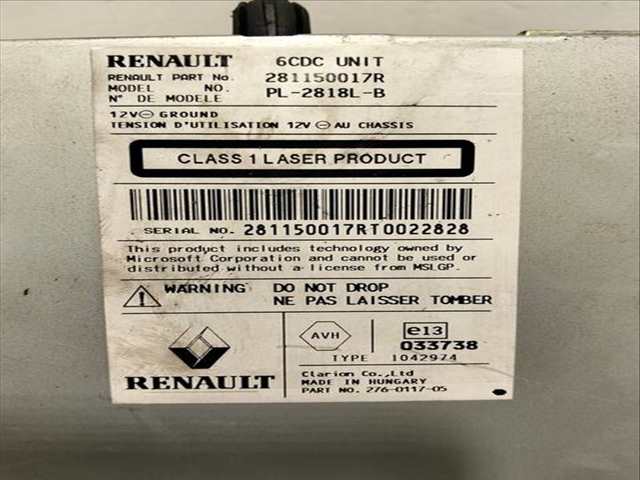 Foto 2ª: Sistema Audio Radio CD Renault Laguna GT 2 DCI TD FAP CAT M9R 178CV (2007)