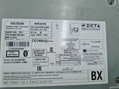 Foto 3ª: Sistema Audio Radio CD Nissan Qashqai ACENTA 131CV 96KW [R9M] (2017)