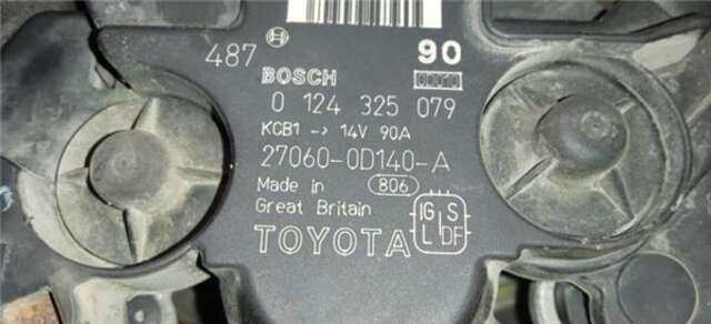Alternador Toyota Avensis 1.8 SOL BERLINA (5-PTAS) [1.8 LTR. - 95 KW 16V CAT]