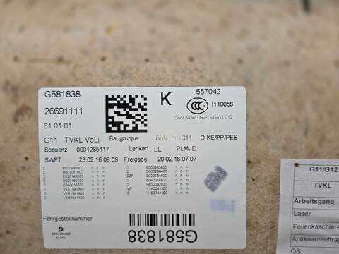 Foto 2ª: Tapizados Cartoneras Bmw Serie 7 720 B57D30B AUT. (2016)