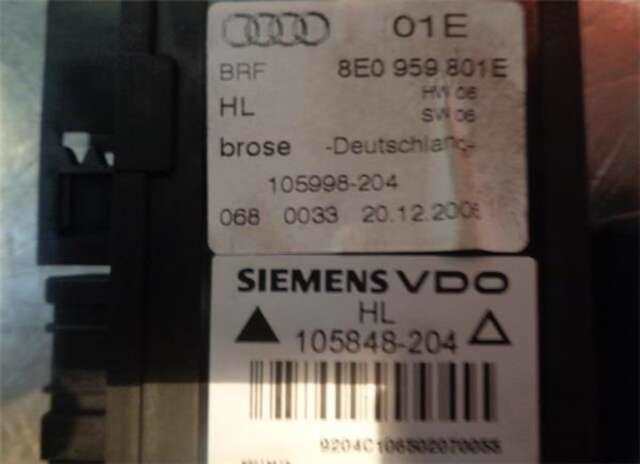 Elevalunas Eléctrico Trasero Izquierdo Audi A4 RS 4.2 V8 32V FSI (420CV)