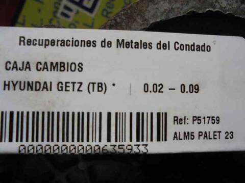Foto 4ª: Caja Cambios Hyundai Getz 67CV 49KW (2007)