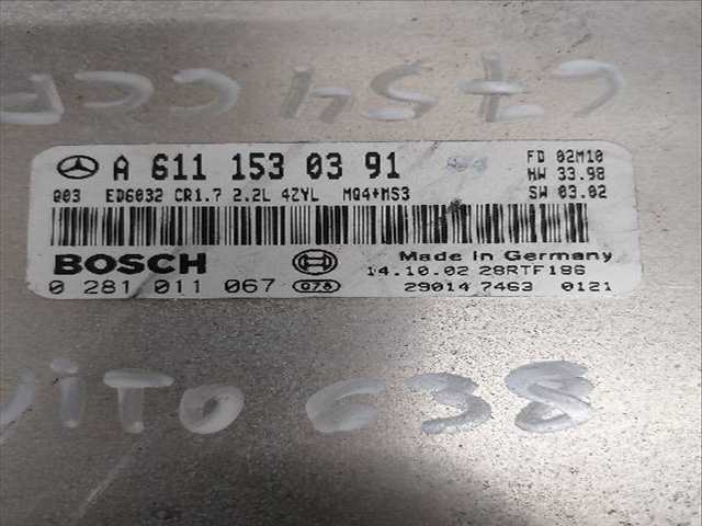 Foto 2ª: Centralita Motor ECU Mercedes Vito 2.1 D [D-611980] (2002)
