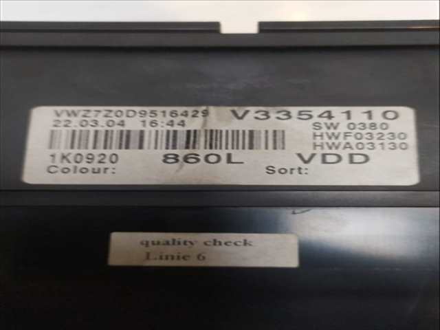 Foto 2ª: Cuadro de Instrumentos Volkswagen Golf 2.0 TDI V [DBKD] (2004)