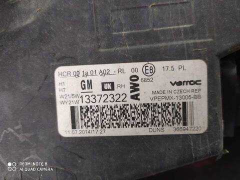 Foto 4ª: Faro Derecho Opel Meriva ESSENTIA 101CV 74KW [B14XER] (2014)