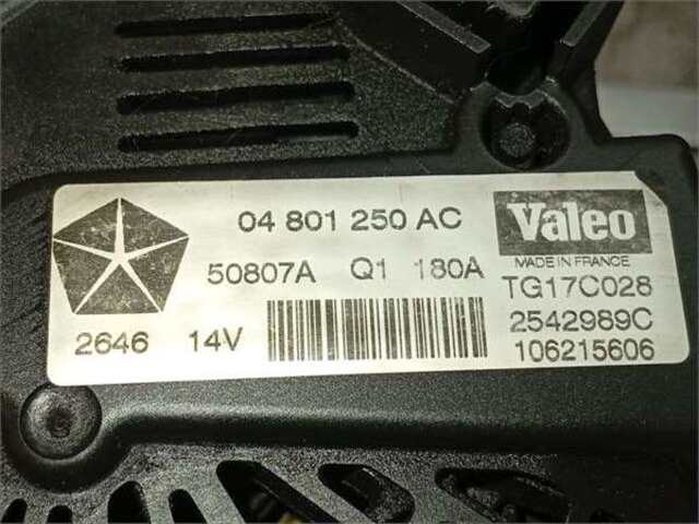 Foto 2ª: Alternador Jeep Commander 3.0 V6 CRD LIMITED [3.0 LTR. - 160 KW CRD CAT]