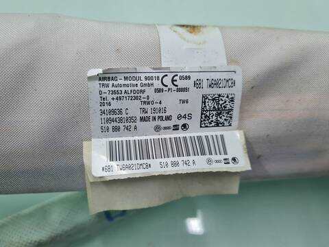 Foto 2ª: Airbag Cortina Delantero Derecho Volkswagen Golf COMFORTLINE BLUEMOTION 150CV 110KW [CZDA] (2016)
