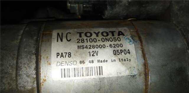 Motor de Arranque Toyota Auris 1.4 BÁSICO [1.4 LTR. - 66 KW TURBODIESEL CAT]