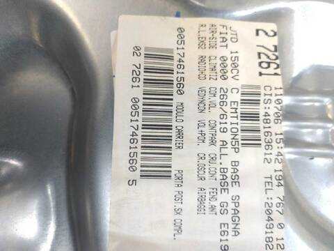 Elevalunas Manual Trasero Izquierdo Fiat Croma 1.9 D MULTIJET 194AXC1B 194AXC12)