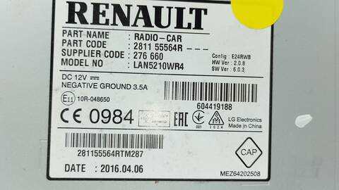 Foto 2ª: Sistema Audio Radio CD Renault Clio LIMITED 73CV 54KW [D4F D7] (2016)