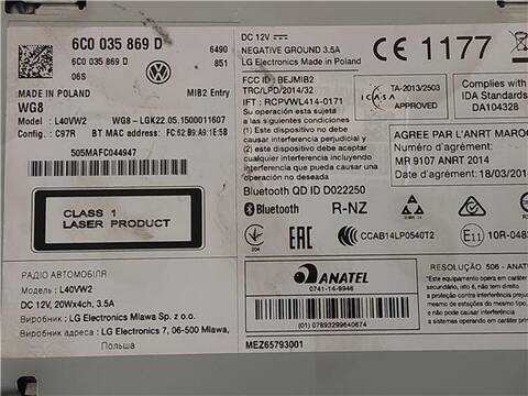 Foto 3ª: Pantalla Multifuncion Volkswagen Polo 1.0 75CV 55KW [CHY] (2015)