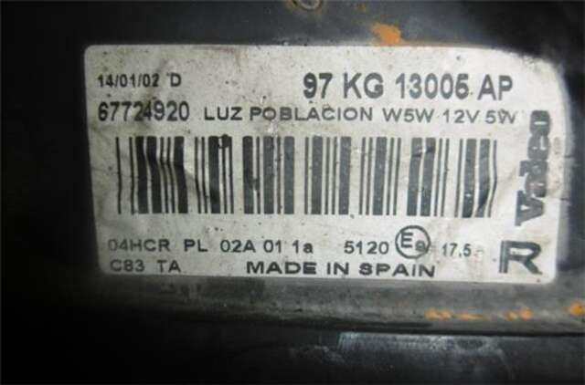 Foto 2ª: Faro Derecho Ford Ka 1.3 I [A9B]