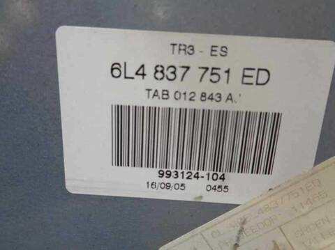 Foto 2ª: Elevalunas Eléctrico Delantero Izquierdo Seat Ibiza COOL 64CV 47KW [ASY] (2005)