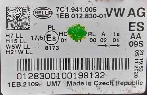 Foto 3ª: Faro Izquierdo Volkswagen Crafter DNAE FURGON (2020)