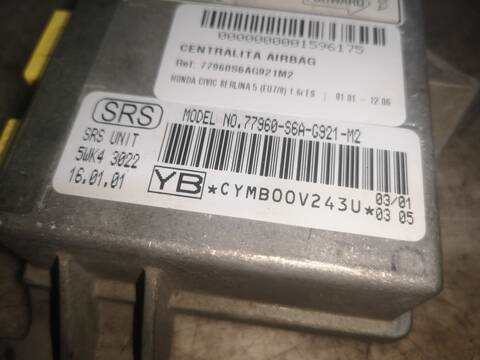 Foto 2ª: Centralita Airbag Honda Civic D16V1 (2001)