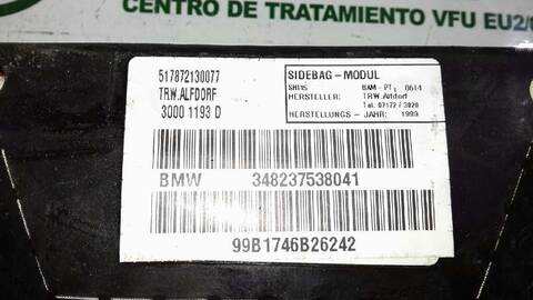 Foto 2ª: Airbag Lateral Delantero Derecho Bmw Serie 3 315 318 TDS 90CV 66KW [174T1] (1999)