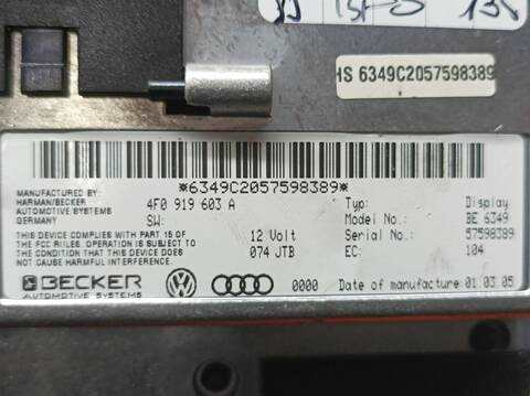 Foto 3ª: Sistema GPS Audi A6 3.2 FSI BERLINA 255CV 188KW [AUK] (2005)