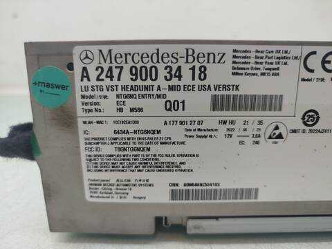 Foto 3ª: Sistema Audio Radio CD Mercedes Clase GLB 200 2.0 D 150CV 110KW AUT. 4MATIC 247.613 [654920] (2023)