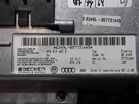 Foto 3ª: Pantalla Multifuncion Audi A6 2.7 TDI QUATTRO 132KW) BERLINA 180CV [BPP] (2006)