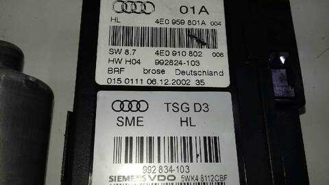 Foto 3ª: Elevalunas Eléctrico Trasero Izquierdo Audi A8 4.2 QUATTRO 335CV 246KW [BFM] (2003)