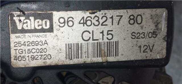 Alternador Peugeot 407 1.6 BUSINESS LINE [1.6 LTR. - 80 KW HDI FAP CAT (9HZ - DV6TED4)]