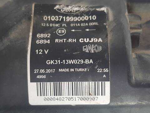 Foto 3ª: Faro Derecho Ford Transit 350 L3 AMBIENTE 113CV 83KW (2013)