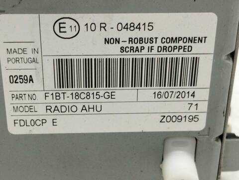 Foto 3ª: Sistema Audio Radio CD Ford Focus 1.6 TDCI CAT 95CV 70KW [T3DA] (2014)