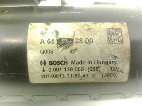 Foto 2ª: Motor de Arranque Mercedes Clase C 160 C 220 BLUETEC - D 205.002 205.004) [OM 651.921] (2013)