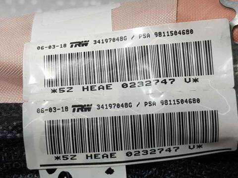 Foto 2ª: Airbag Cortina Delantero Izquierdo Peugeot 3008 ACTIVE 120CV 88KW [BH01] (2018)