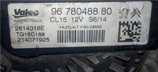 Alternador Citroen C Elysee 1.6 EXCLUSIVE [1.6 LTR. - 68 KW HDI FAP]