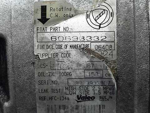 Foto 2ª: Compresor Aire Acondicionado Alfa Romeo 159 939A3000 (2006)