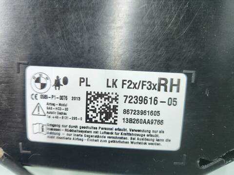 Foto 3ª: Airbag Lateral Trasero Derecho Bmw Serie 3 315 318D 143CV 105KW [N47D20C] (2013)